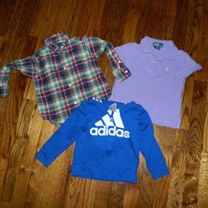 Ralph Lauren Polo/Adidas Boys Shirt Hoodie Lot Size 2T (J-34)